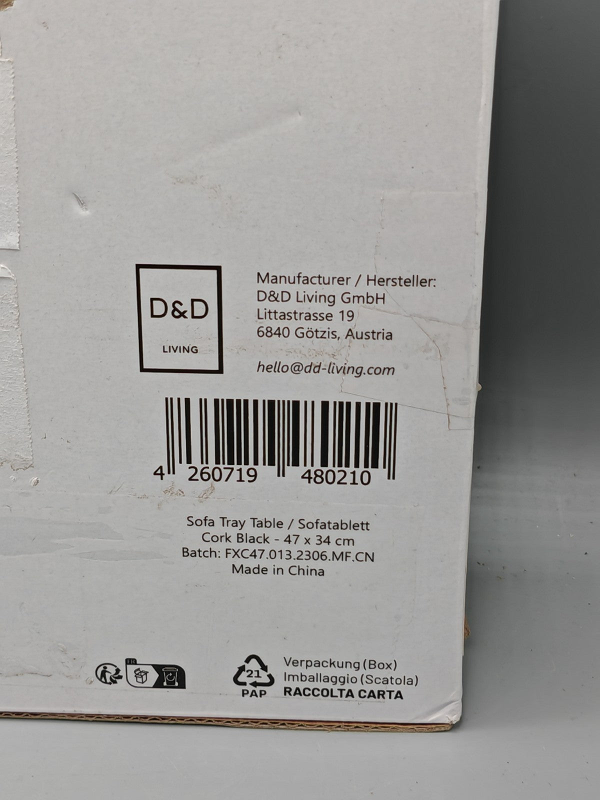 D&D Living® Sofatablett – Flexibler Couch-Armlehnen-Organizer, Schwarz