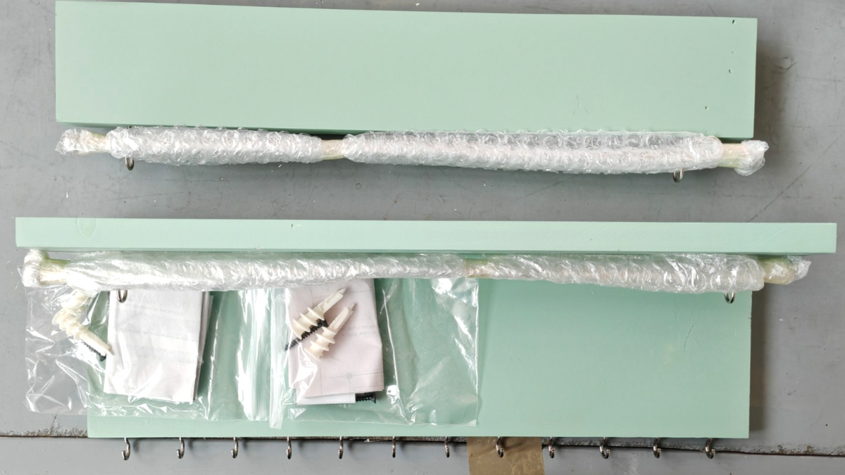 Spiretro Wandregal Set Türkis Holz Schweberegal Wandablage mit Stangen HA1