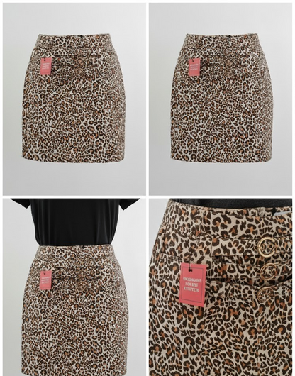 Iconic by Marina Hoermanseder Rock Damen Gr. 34 Leo Animal Print Designer D3