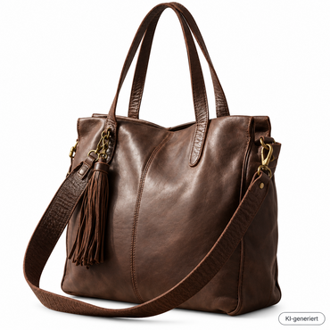 Desiderius Caladia Damen Ledertasche Braun Echtleder Shopper Schultertasche H2