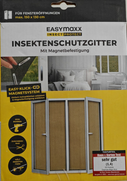 EASYmaxx Insektenschutzgitter Magnet Fliegengitter Fenster 130x150cm B2
