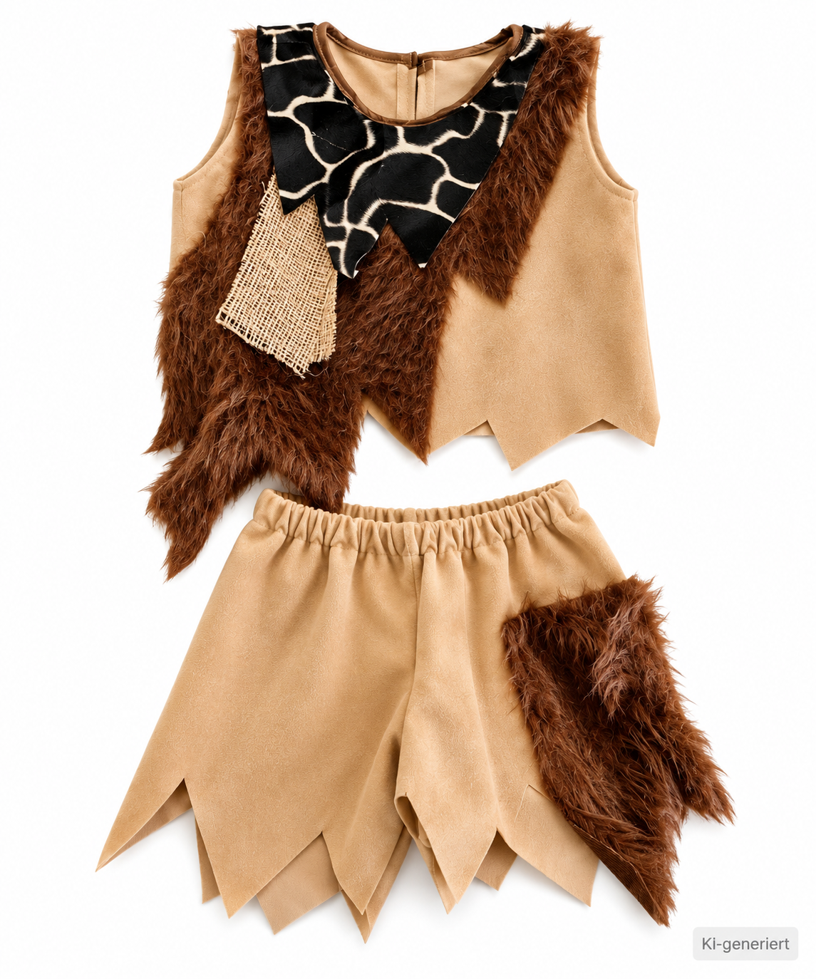 Kinder Steinzeit Kostüm Höhlenmensch Neandertaler Gr. 110/116 A&O Fasching