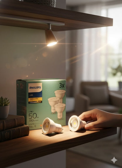 Philips LED 50W, GU10, Warmweiß 2700K, 3 Stück