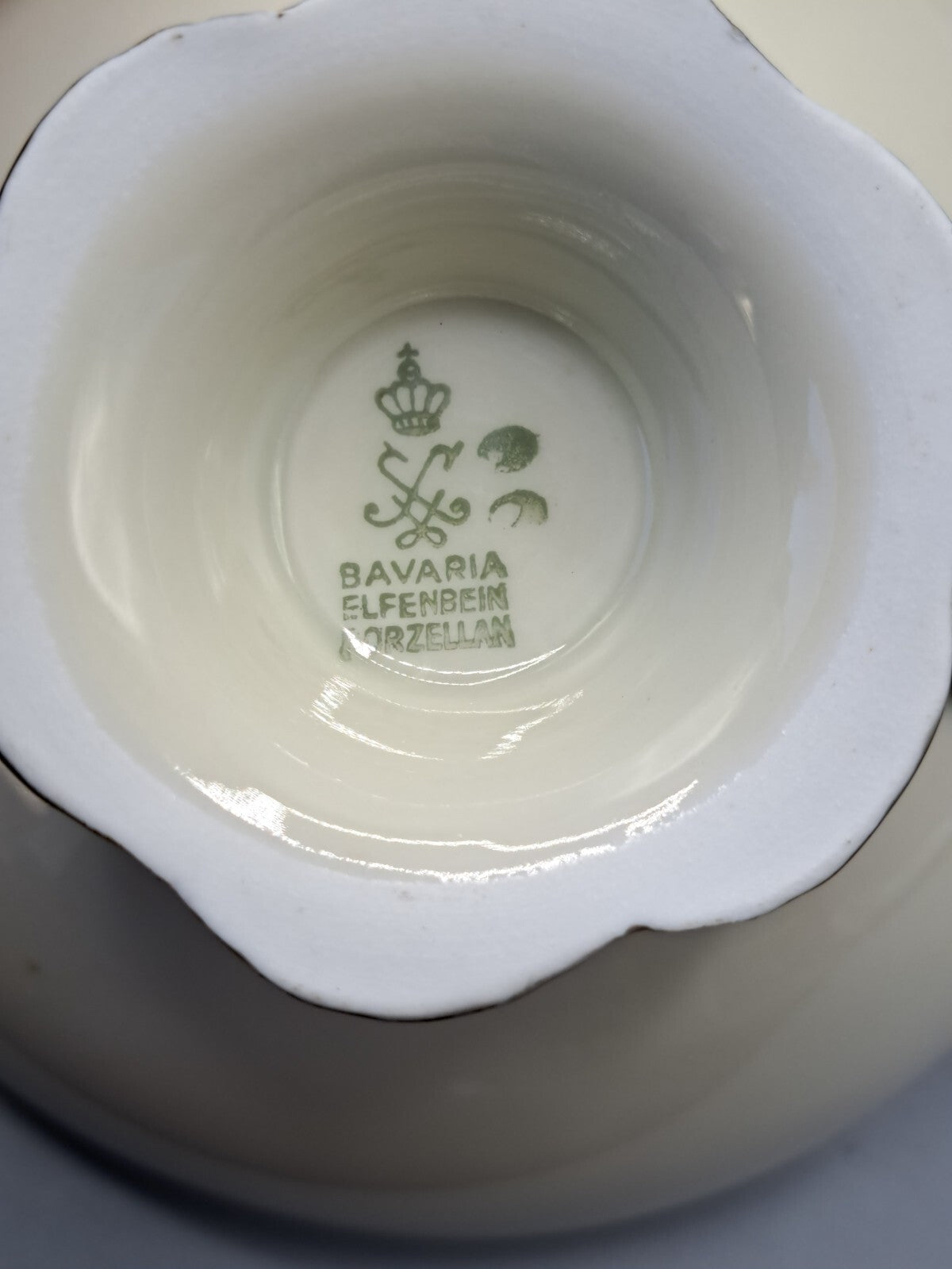 Bavaria Elfenbein Porzellan 1 Tasse Untertasse Teller Kaffee-Set Sammler