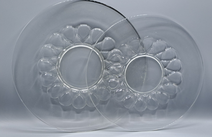Antiquität Glasschalen 2er Set 32cm 29cm Vintage Deko Schüsseln