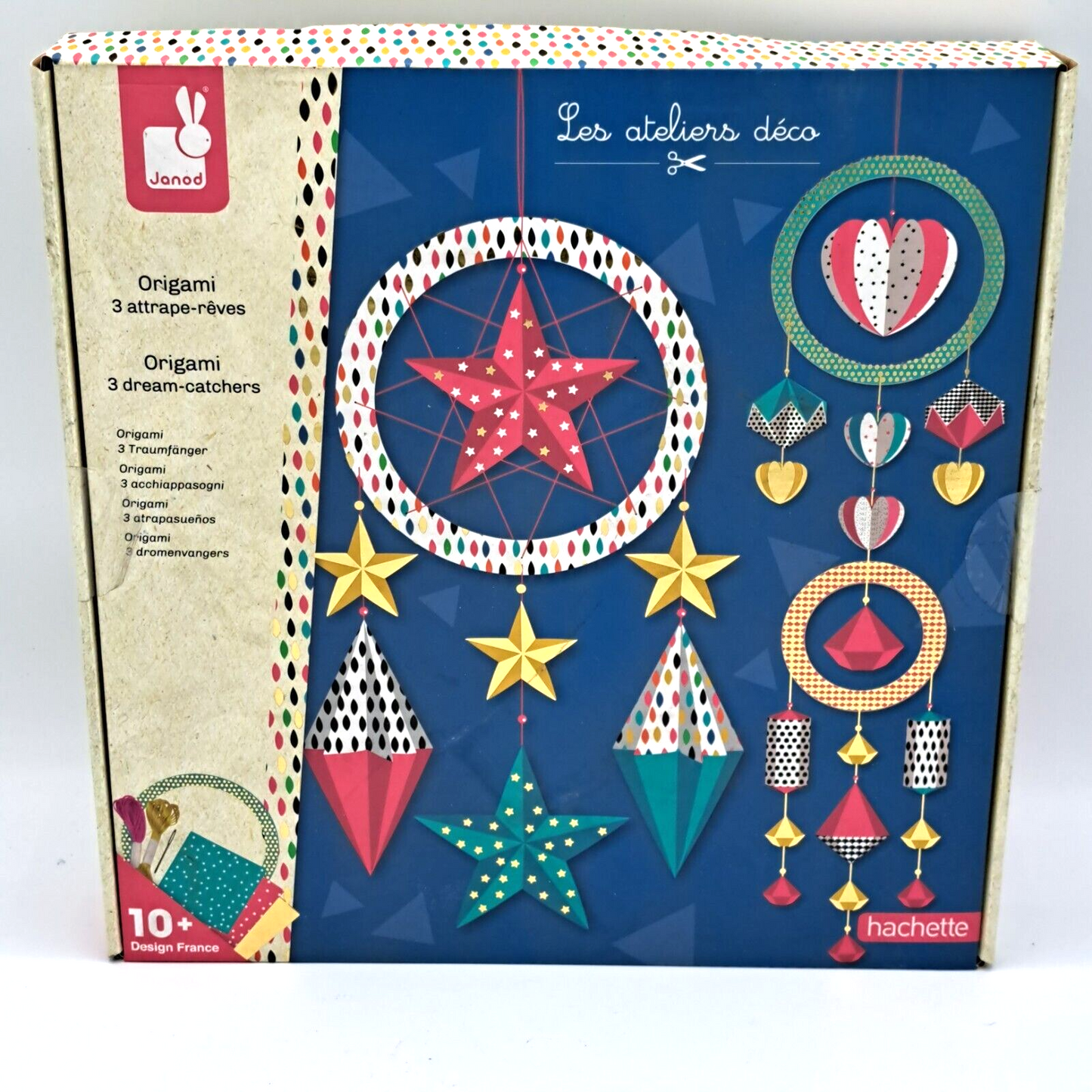 Janod Origami Traumfänger 3er Set Basteln Kinder Kreativ DIY Set