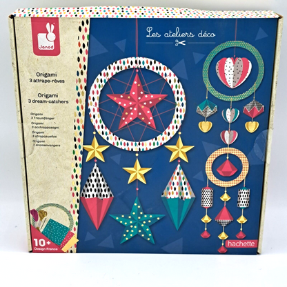 Janod Origami Traumfänger 3er Set Basteln Kinder Kreativ DIY Set
