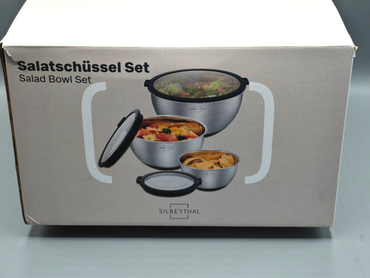 Silberthal Edelstahl Salatschüssel Set 3-teilig Schüssel Küchenschüsseln
