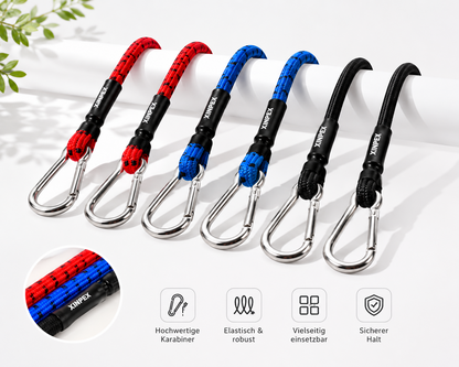 Pretex Gepäckspanner 6er Set Karabiner Expander Gepäckgummi Spanngummi A3