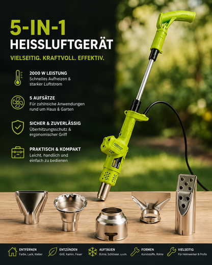 Kinzo Garden 3in1 Unkrautbrenner 2000W Abflammgerät Grillanzünder 360°C Grün A8