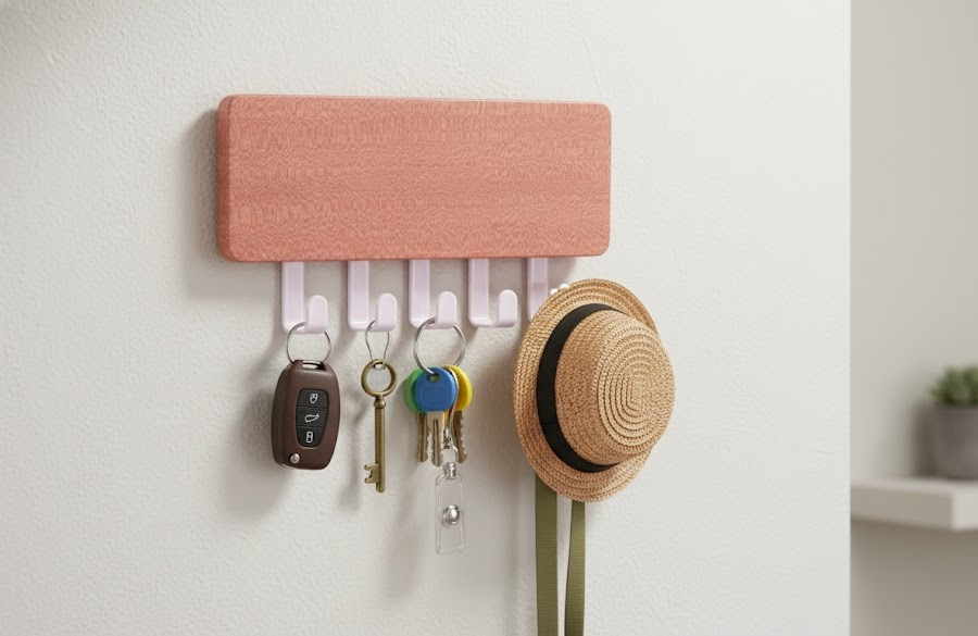 Magnetic Wall Organizer Key Hooks & Tray Schlüsselhalter Schlüsselmanagement