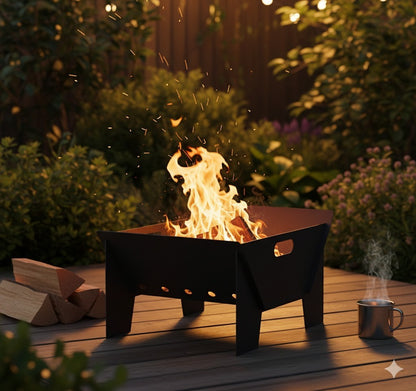 casa.pro Feuerschale Eidskog Feuerstelle quadratisch BBQ Metall Feuerkorb