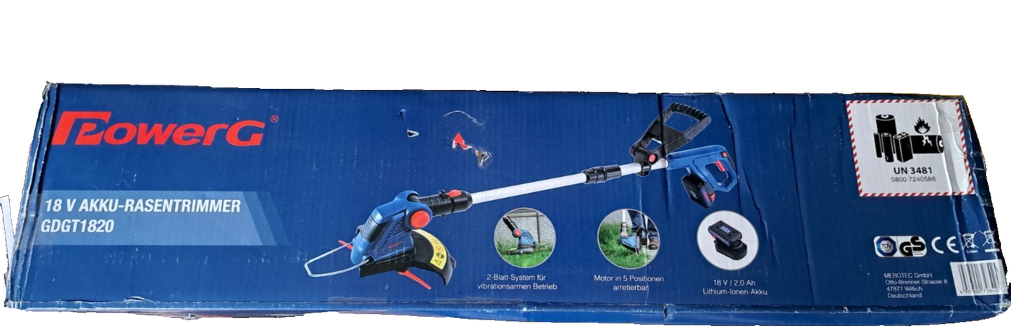 PowerG 18V Akku-Teleskop Rasentrimmer Motorsense Freischneider Kantenschneider