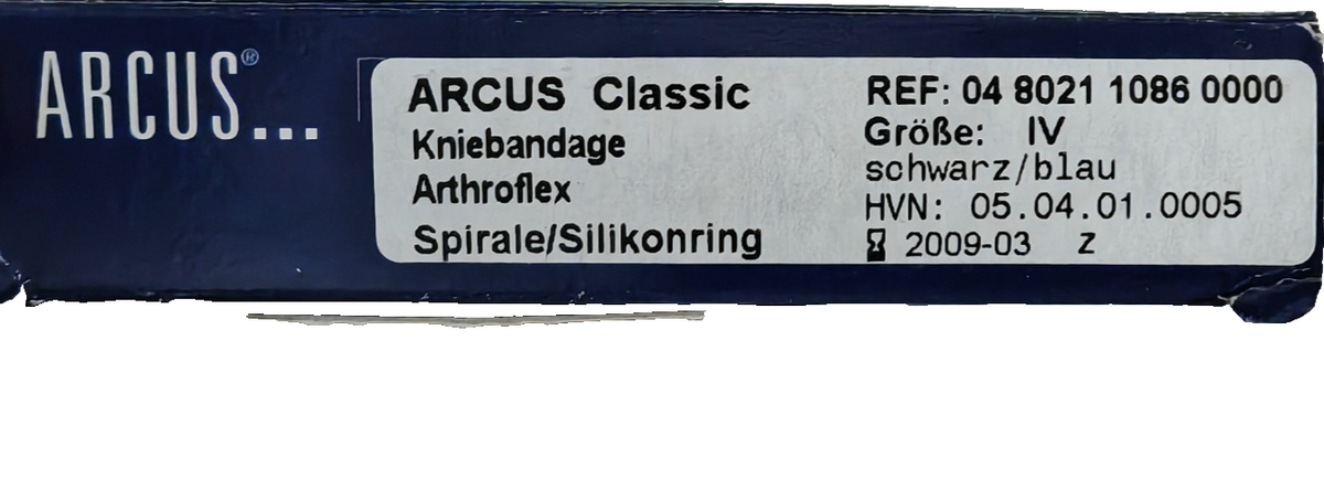 ARCUS Kniebandage Classic Arthroflex Gr. IV Schwarz Blau Knie Bandage C2