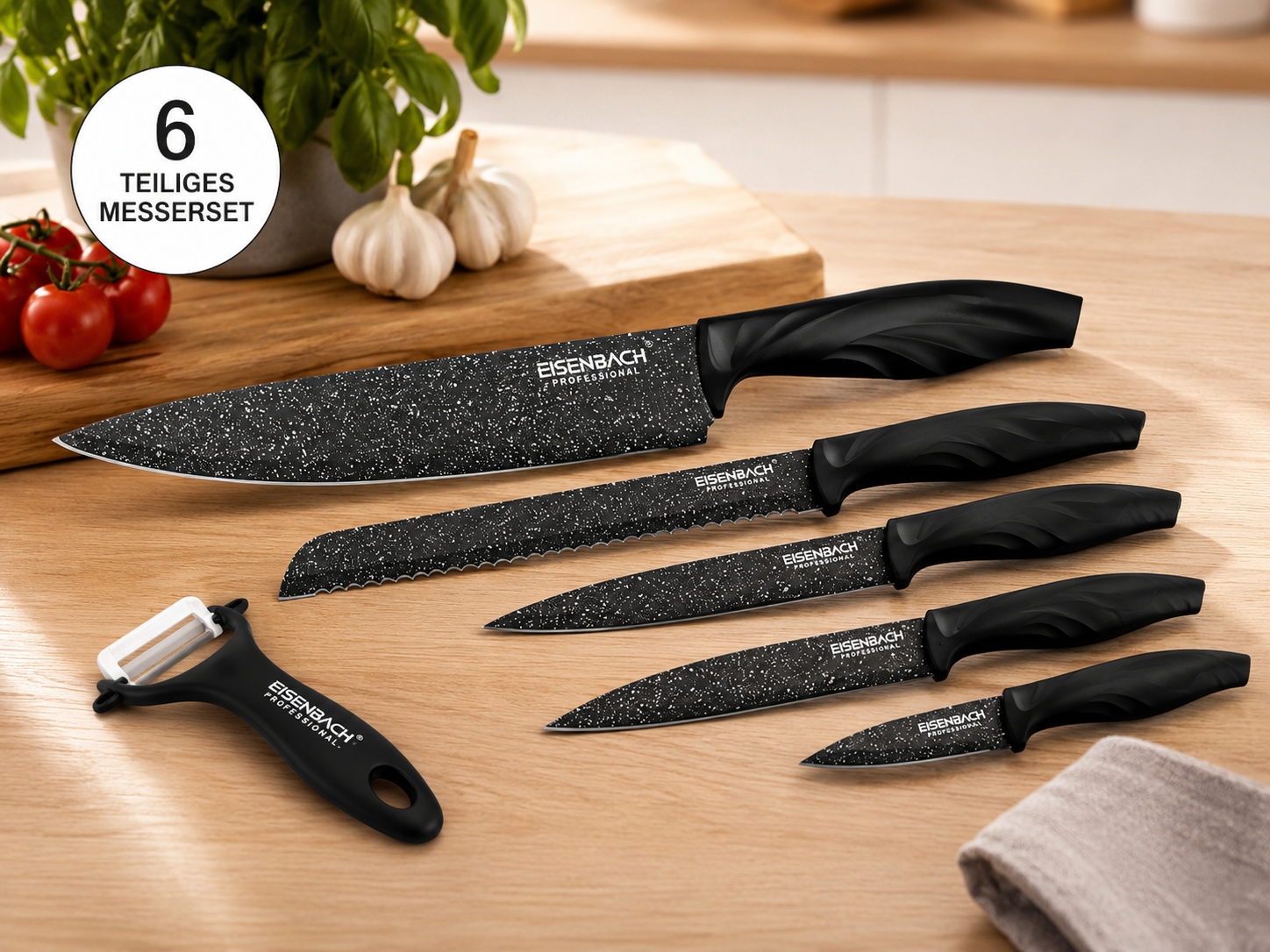 Eisenbach EB-9001 6-tlg Messerset Edelstahl Antihaft Küchenmesser B5