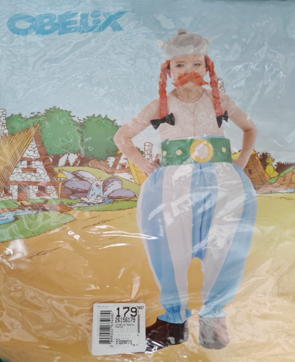 CHAKS Obelix Kinder Kostüm Gr. 116 5-6 Jahre Asterix Lizenz Fasching