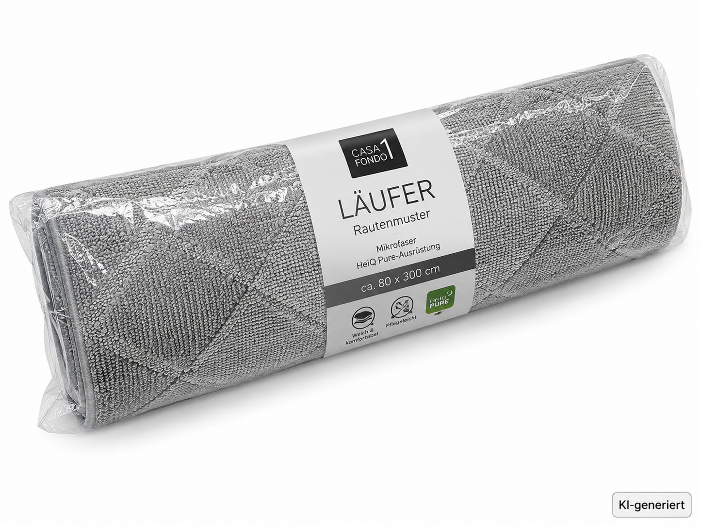 CASA FONDO 1 Läufer Rautenmuster Mikrofaser HeiQ Pure  ca. 80x300cm H-A25
