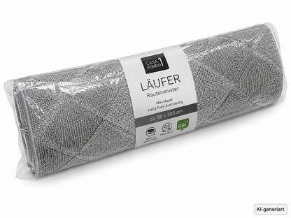 CASA FONDO 1 Läufer Rautenmuster Mikrofaser HeiQ Pure  ca. 80x300cm H-A25