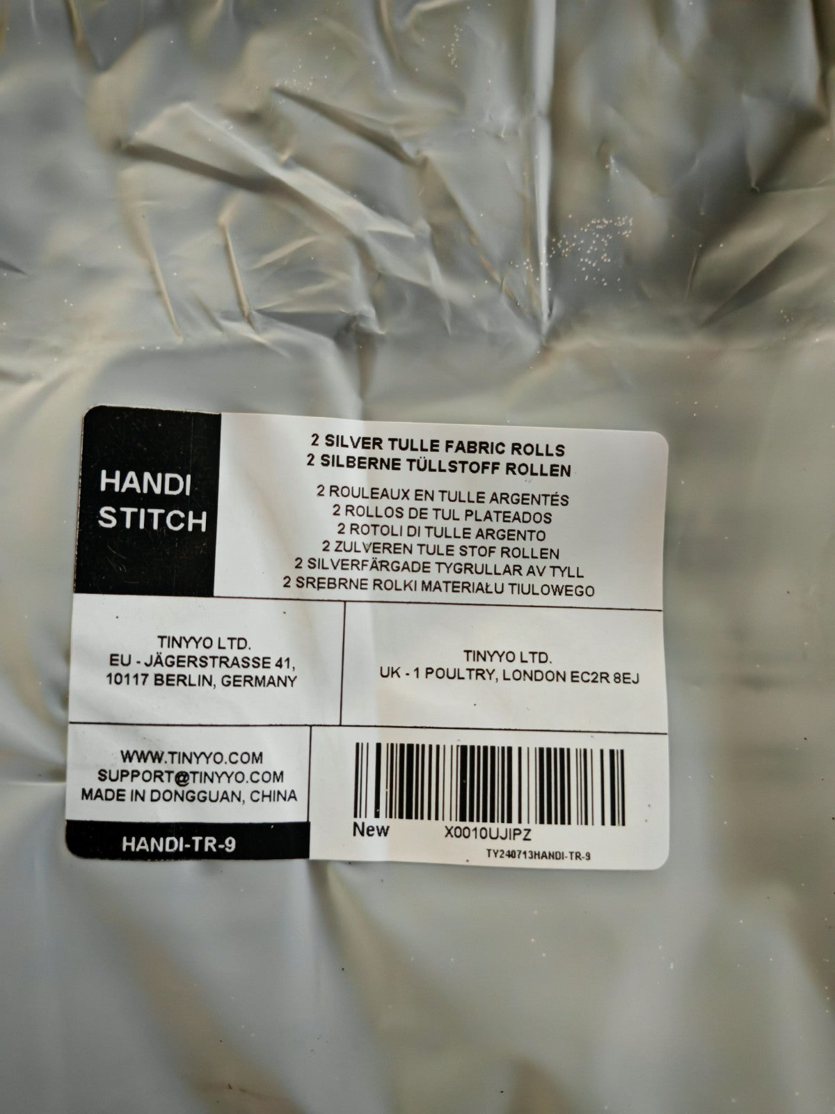 Tüll Rolle 2er Set 15cm x 23m Silber Glitzer Tüllband Deko Basteln DIY D-08