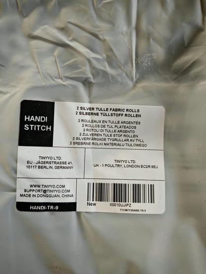 Tüll Rolle 2er Set 15cm x 23m Silber Glitzer Tüllband Deko Basteln DIY D-08