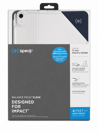 Speck Balance Folio Clear Hülle Apple iPad Pro 11" 2018 Case Blau Transparent A7
