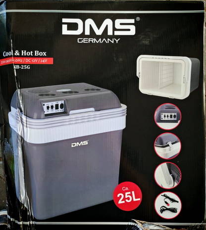 DMS Cool & Hot Box KB-25G Kühlbox Warmhaltebox 25L 12V 230V Camping HO-A17