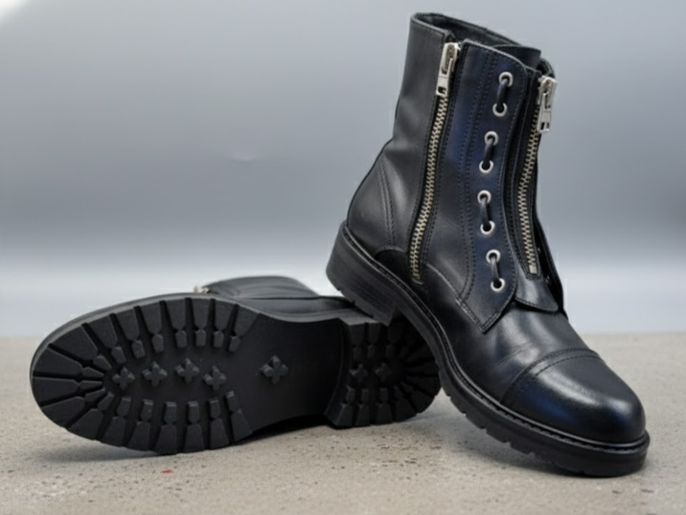AllSaints Ariel Zip Boot Damen Leder Schwarz Gr. 40 Stiefeletten