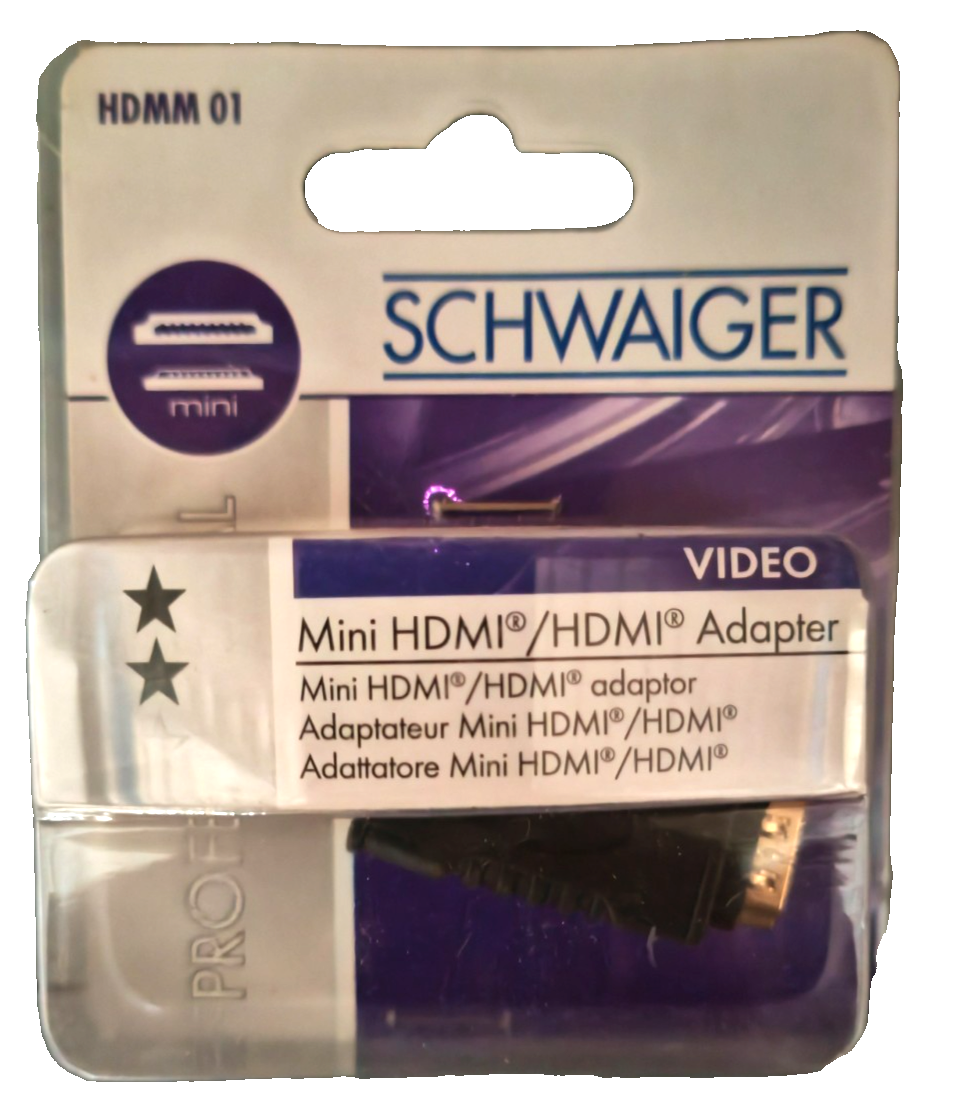 Schwaiger HDMM01 Mini HDMI auf HDMI Adapter 4K Ultra HD Vergoldete Kontakte A5