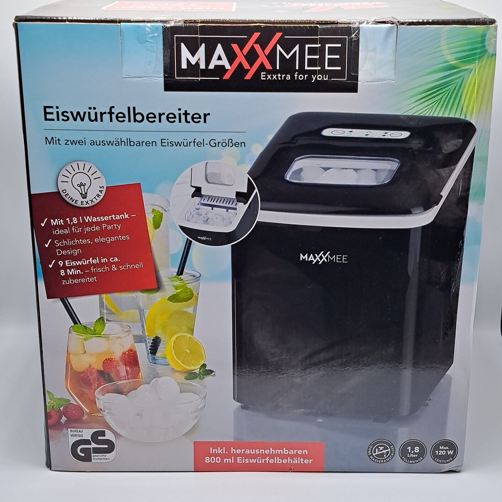 Elektrischer Eiswürfelbereiter - 1,8L, Schwarz (02031)