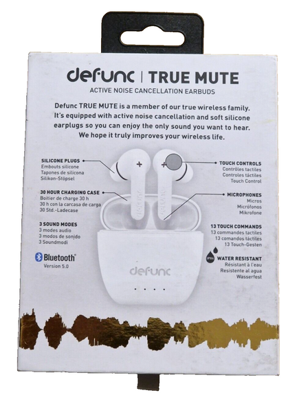 Defunc True Mute Kopfhörer, In-Ear Kopfhörer, Weiß, Noice Cancelling