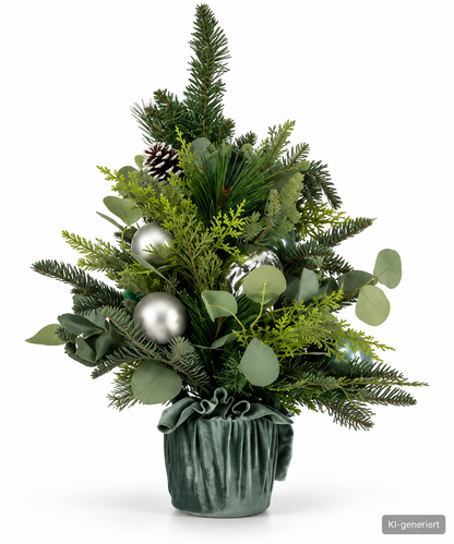 LUMIDA Xmas Mini Tannenbaum Weihnachtsbaum Kunstbaum Weiß Silber Deko A32