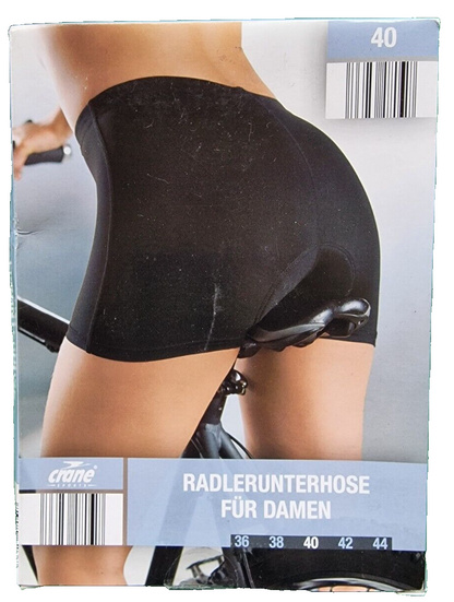 Crane Radlerunterhose für Damen, Schwarz, Größe 40
