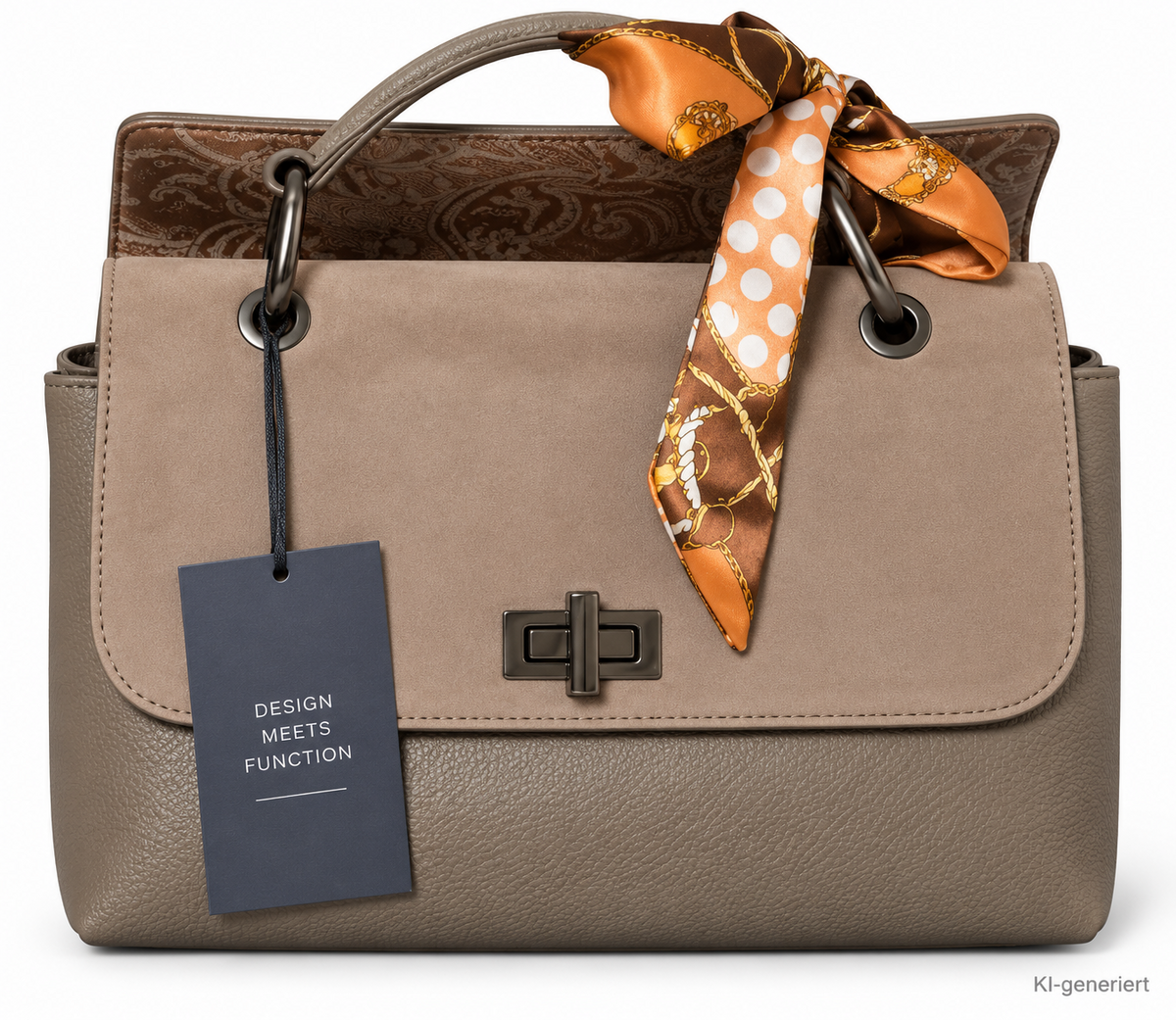 DESIDERIUS Aimee Blogger Edition Damen Ledertasche Taupe Handtasche Echtleder H3
