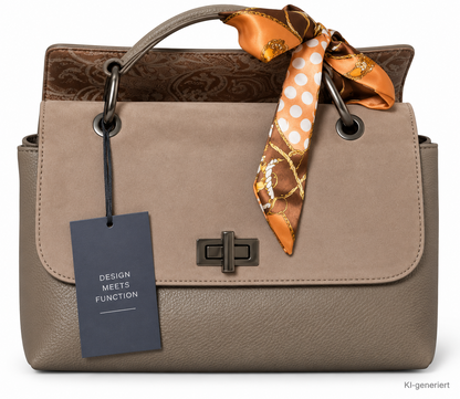 DESIDERIUS Aimee Blogger Edition Damen Ledertasche Taupe Handtasche Echtleder H3