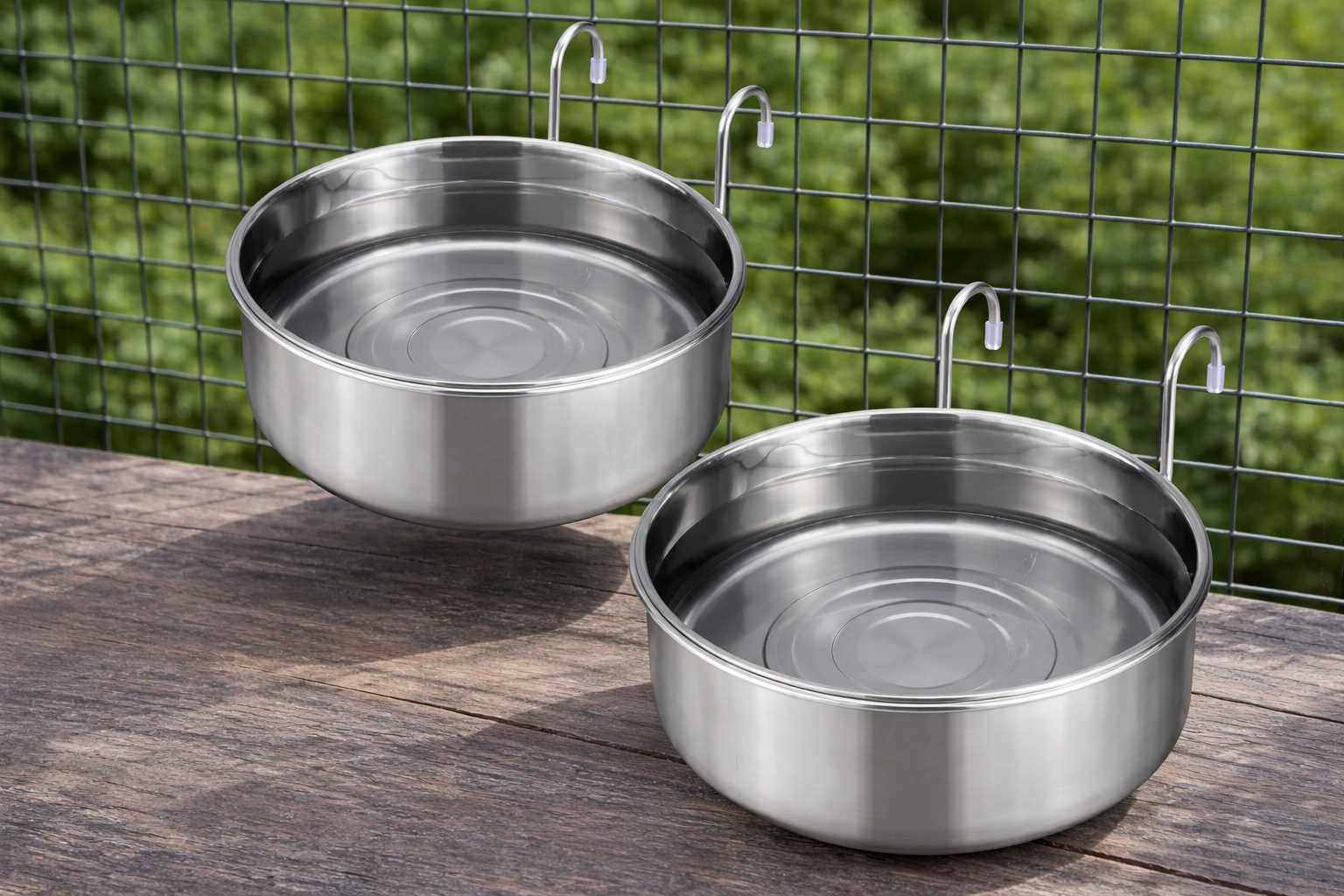 Navaris 2x Käfighängeschale zum Einhängen Ø10cm – erhöhter Futternapf Set