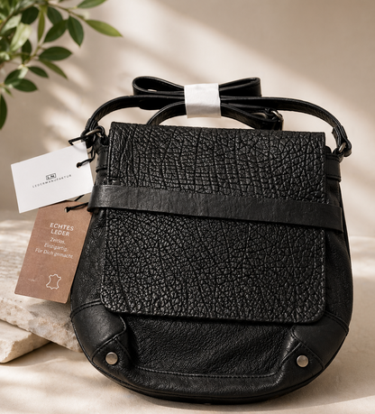 Desiderius Basic Cypress Handtasche Schwarz Echtleder Leder Tasche Unisex H2