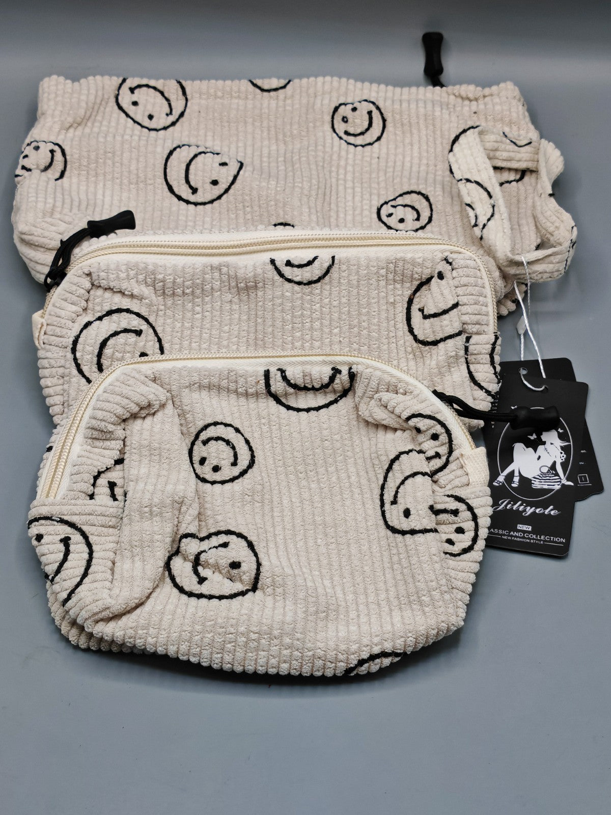 Jiliyote Kosmetiktaschen Set für Damen – Cord/Samt Kulturbeutel klein