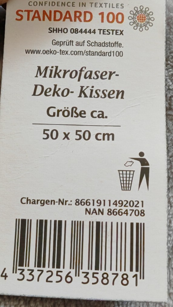 Home Ideas Living Deko-Kissen 50x50cm Grau Weiß Mikrofaser Blumen OEKO-TEX C6
