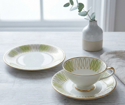 Bavaria Elfenbein Porzellan 1 Tasse Untertasse Teller Kaffee-Set Sammler