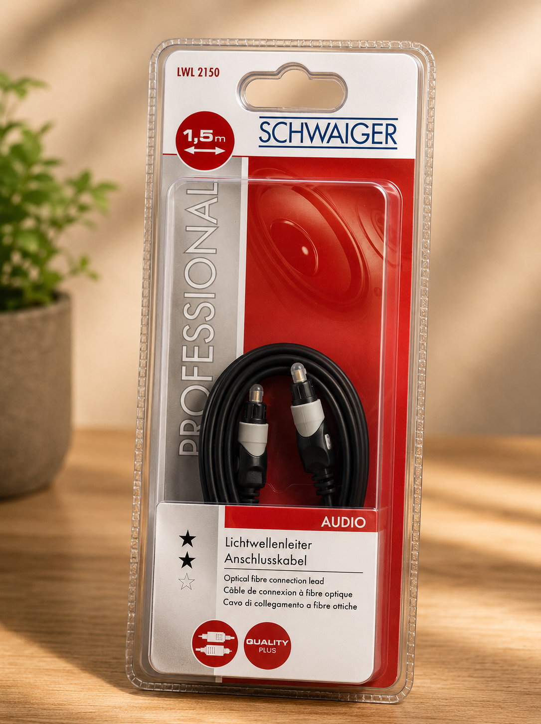 Schwaiger LWL2150 Lichtwellenleiter Anschlusskabel Glasfaser Audio Kabel