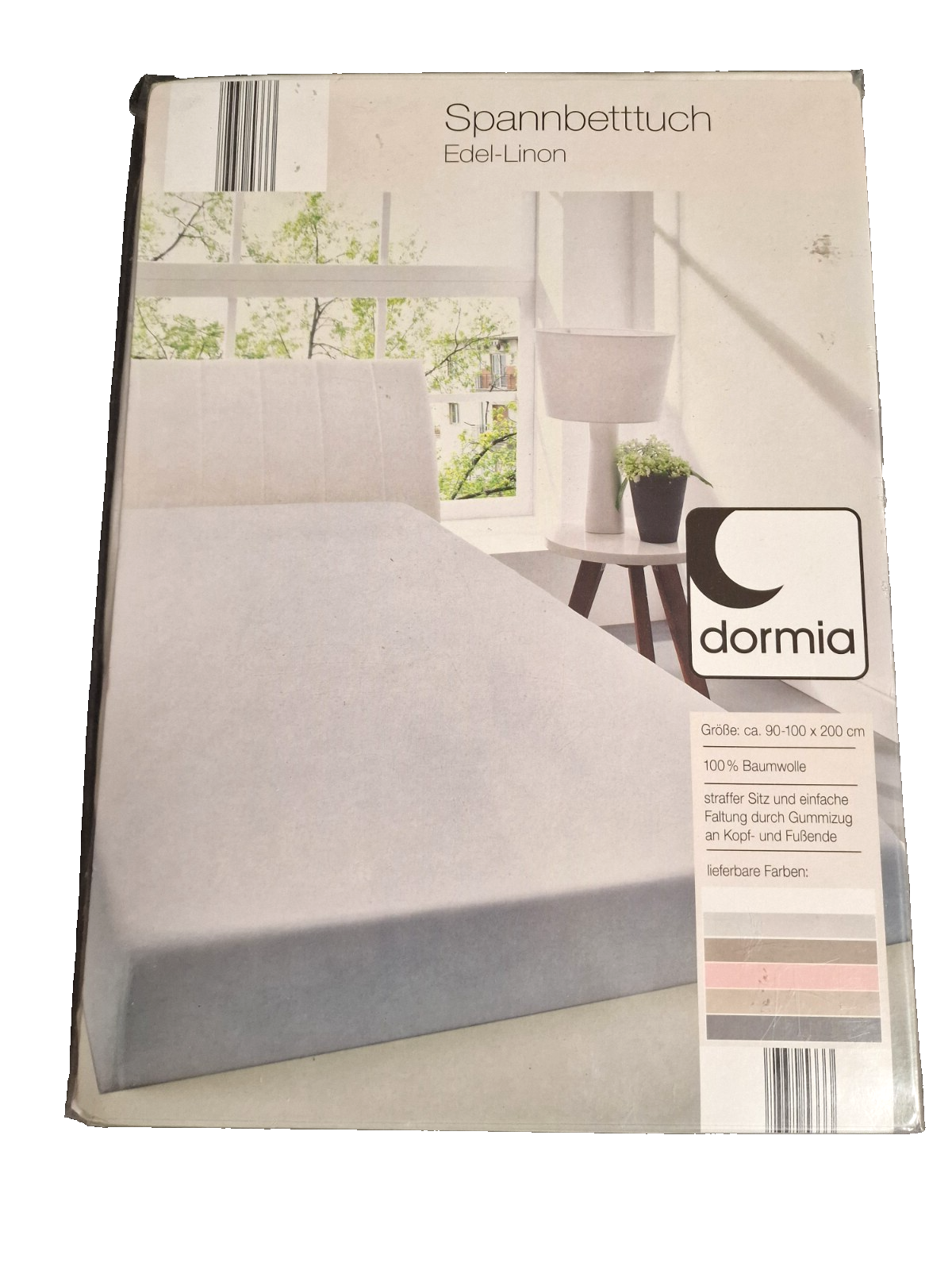 Dormia Edel Linon Spannbettlaken 90x200 Baumwolle Bettlaken Weiß Bett