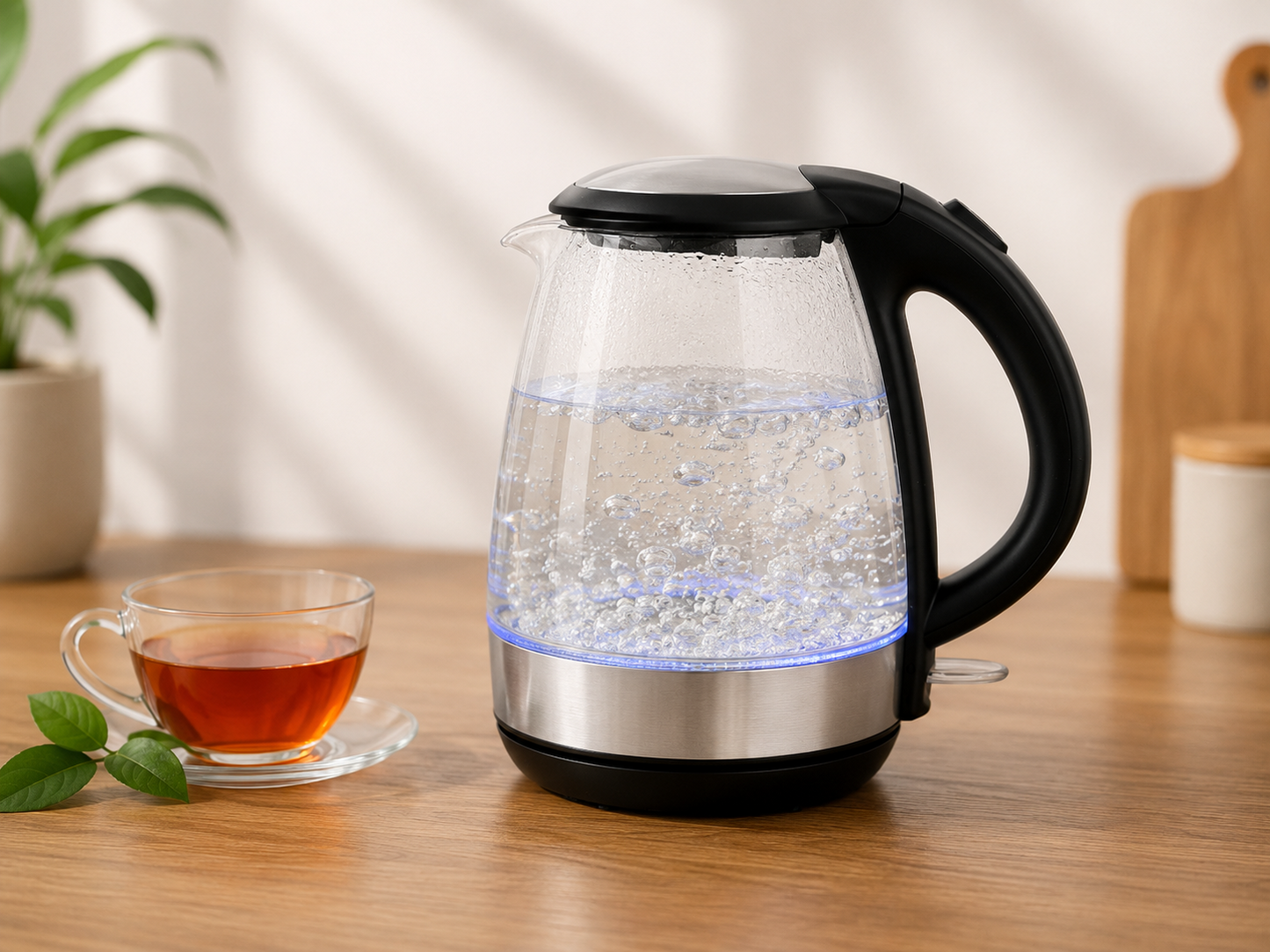 Emerio WK-125145 Glas Wasserkocher 1,2L 2200W LED Borosilikatglas BPA-frei HOA5