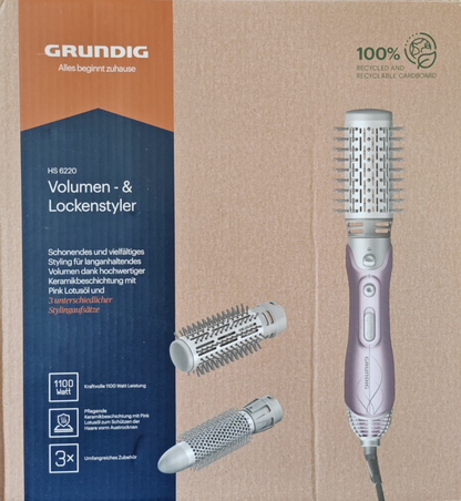 GRUNDIG HS 6220 Volumen Lockenstyler Warmluftbürste 3in1 Keramik 1100W Style C6G