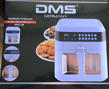 Heißluft-Fritteuse HFG-7B – Stylisch Blau, Fettarm & Küchen-Hingucker ✅