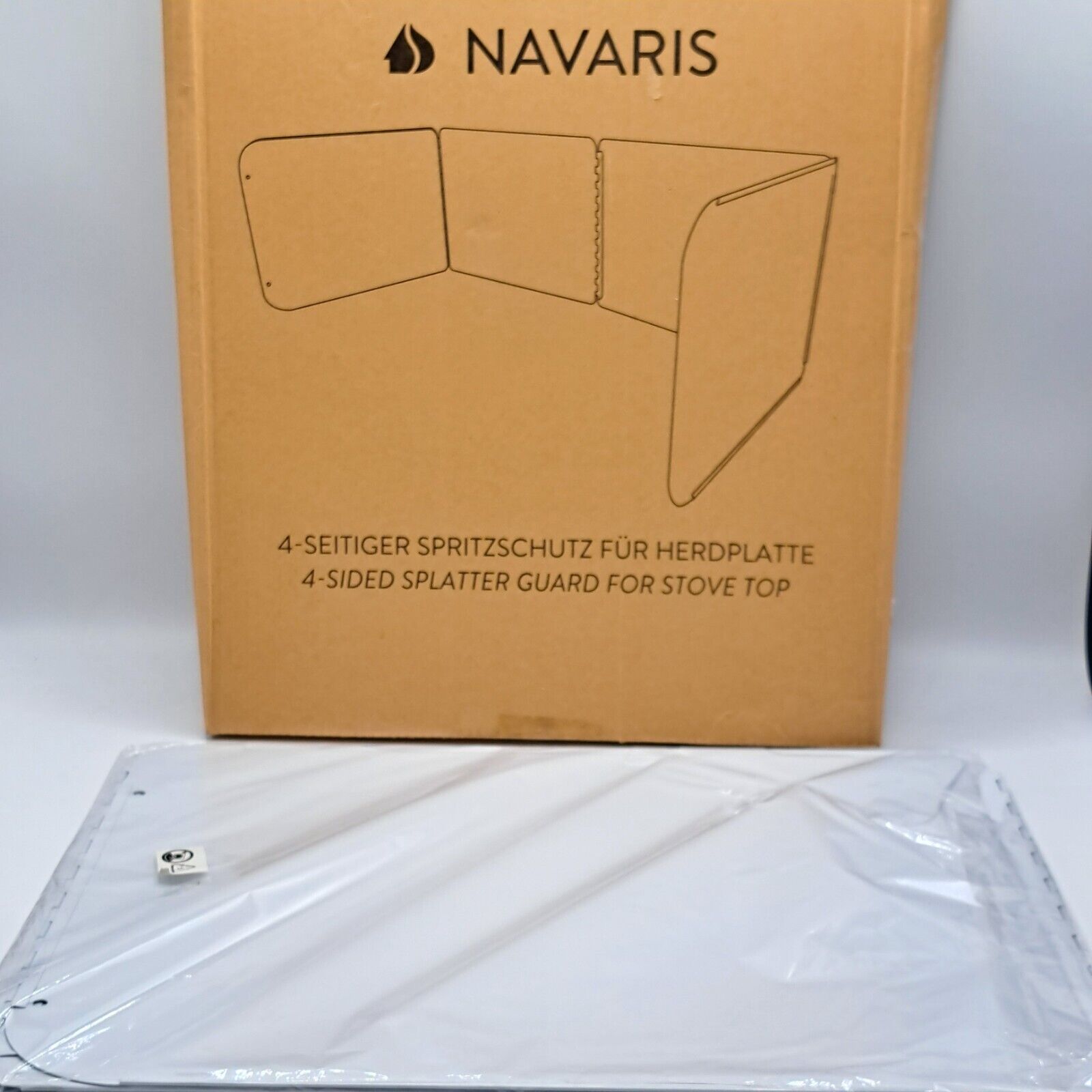 Navaris 4-Seitiger Spritzschutz für Herdplatte