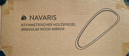 Asymmetrischer Wandspiegel Holzrahmen 60x24,5cm Deko Spiegel Bad Flur Modern HA9