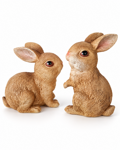 Deko Hasen 2er Set Braun 15 cm Osterhasen Hasenfiguren Osterdeko E7