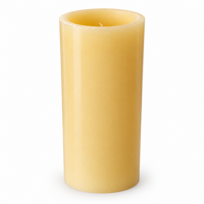TEWA LED Kaminkerze 30 cm Creme Echtwachs Kerze Batterie Flackereffekt C5