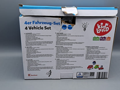 KidLand Click Play Go 4er Fahrzeug Set Spielzeugautos Kinder Fahrzeuge