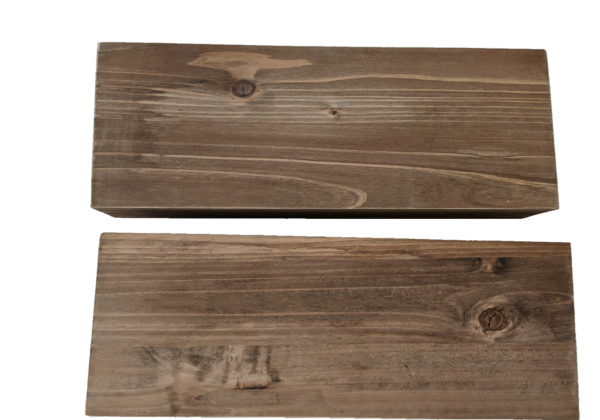 Spiretro Wandregal 2er Set Holz 42cm Schweberegal Teak Braun Landhaus HA1